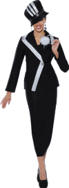 <b>Ladies Skirt Suit by GMI</b><br>Black-White, Citrus-Purple, White-White<br>Sizes 8 to 26W<br>Style G4662 <b>Ladies Skirt Suit by GMI</b><br>Black-White, Citrus-Purple, White-White<br>Sizes 8 to 26W<br>Style G4662