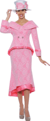 <b>Ladies Skirt Suit by GMI</b><br>White-Pink, White-Citrus, Black-White-White<br>Sizes 8 to 26W<br>Style G4652 <b>Ladies Skirt Suit by GMI</b><br>White-Pink, White-Citrus, Black-White-White<br>Sizes 8 to 26W<br>Style G4652