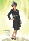 <b>Ladies Skirt  Suit by Benmarc</b><br>Black-Off-White<br>Sizes 12-24<br>Style 47442