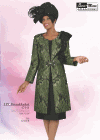 <b>Ladies Skirt  Suit by Benmarc</b><br>Cactus-Black<br>Sizes 12-24<br>Style 47441