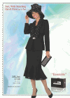 <b>Ladies Skirt  Suit, Hat & Purse by Benmarc</b><br>Black<br>Sizes 12-38<br>Style 47446