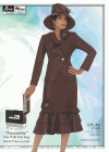 <b>Ladies Skirt  Suit, Hat & Purse by Benmarc</b><br>Chocolate<br>Sizes 8-24<br>Style 47449