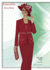 <b>Ladies Skirt  Suit, Hat & Purse by Benmarc</b><br>Red<br>Sizes 8-30<br>Style 47447 