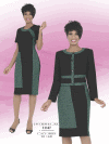 Career Dress & Jacket by Benmarc</b><br>Black-Green<br>Sizes 6-20<br>Style 11147