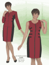 Career Dress & Jacket by Benmarc</b><br>Red-Black<br>Sizes 8-20<br>Style 11155