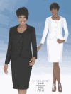 Career Dress & Jacket by Benmarc</b><br>White, Black<br>Sizes 8-24<br>Style 11159