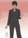 Career Pant Suit by Benmarc</b><br>Chocolate, Black<br>Sizes 6-18<br>Style 11150