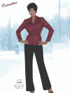 Career Pant Suit by Benmarc</b><br>Red-Black<br>Sizes 6-20<br>Style 11153