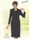 Career Skirt Suit by Benmarc</b><br>Black-Pinstripe<br>Sizes 8-26W<br>Style 11172