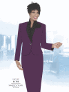 Career Skirt Suit by Benmarc</b><br>Magenta-Black<br>Sizes 8-20<br>Style 11154